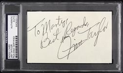 1960s Jim Taylor Green Bay Packers Autographed Slabbed Index Card (PSA/DNA Certified)