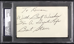 1956-1972 Bart Starr Green Bay Packers Autographed Slabbed Index Card (PSA/DNA Certified)