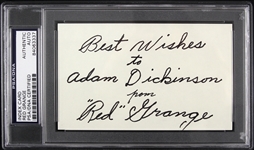 1920s Chicago Bears Illinois Red Grange Autographed Index Card (PSA/DNA Certified)
