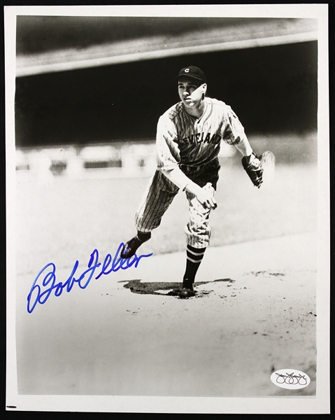 1936-1941, 1945-1956 Bob Feller Cleveland Indians Autographed 8x10 Photo (JSA)