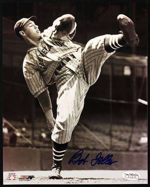 1936-1941, 1945-1956 Bob Feller Cleveland Indians Autographed 8x10 Photo (JSA)