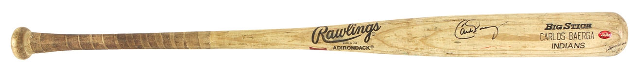 1995 Carlos Baerga Cleveland Indians Signed Rawlings Adirondack Professional Model Game Used Bat (MEARS LOA/JSA)