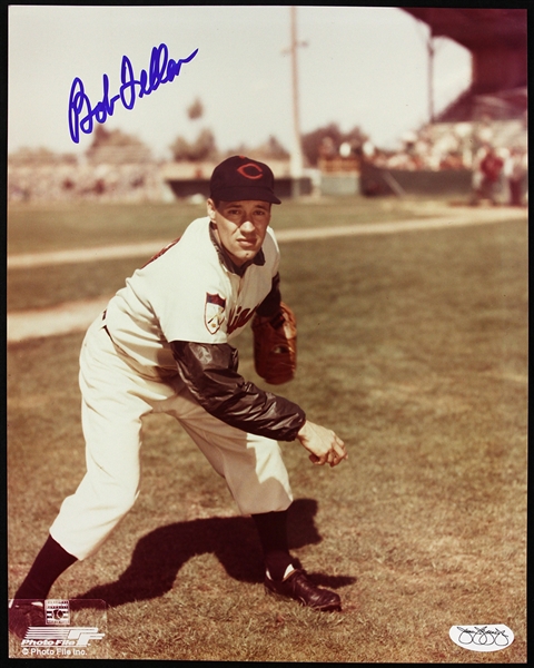 1936-1941, 1945-1956 Bob Feller Cleveland Indians Autographed 8x10 Photo (JSA)