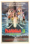1987 Nightmare on Elm Street 3: Dream Warriors 29"x 43" Spanish Version Poster