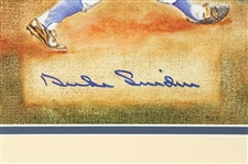 1983 Mickey Mantle Willie Mays Duke Snider Signed 30 x 42 Framed Willie, Mickey & The Duke Lithograph (JSA) 256/1603