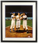 1986 Mickey Mantle Willie Mays Duke Snider Signed 27" x 31" Framed Ron Lewis Lithograph (JSA) 176/500