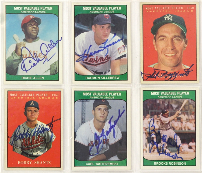 1960’s-1980’s Autographed Baseball Cards Including Brooks Robinson, Richie Allen, Harmon Killebrew and More (Lot of 6) (JSA)