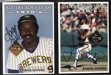 1970s Milwaukee Brewers All Decade Autographed Baseball Cards (Lot of 10) (JSA)