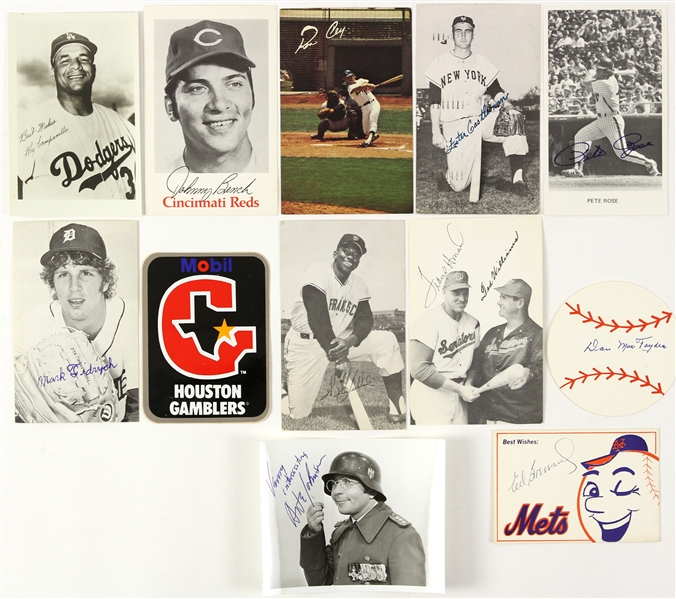 1920’s-1970’s Autographed 3x5 Baseball Photos and Entertainment Photo, Postcards, and Memorabilia (Lot of 12) (JSA)