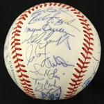 1991 Minnesota Twins World Series Champions Team Signed OAL Brown Baseball w/ 35 Signatures Including Kirby Puckett, Kent Hrbek, Tom Kelly & More (JSA)