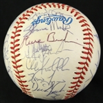 1991 Minnesota Twins World Series Champions Team Signed OAL Brown Baseball w/ 35 Signatures Including Kirby Puckett, Kent Hrbek, Tom Kelly & More (JSA)