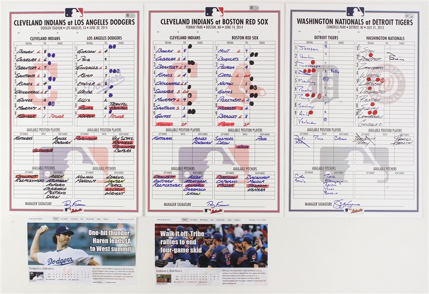 2013-2014 Milwaukee Brewers 11"x 17" Rosters (Lot of 5)