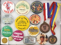 1960s-2000s Boxing Pinback Buttons, Keychains, and more (Lot of 100+)