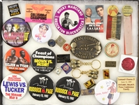 1960s-2000s Boxing Pinback Buttons, Keychains, and more (Lot of 100+)