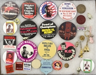 1960s-2000s Boxing Pinback Buttons, Keychains, and more (Lot of 100+)
