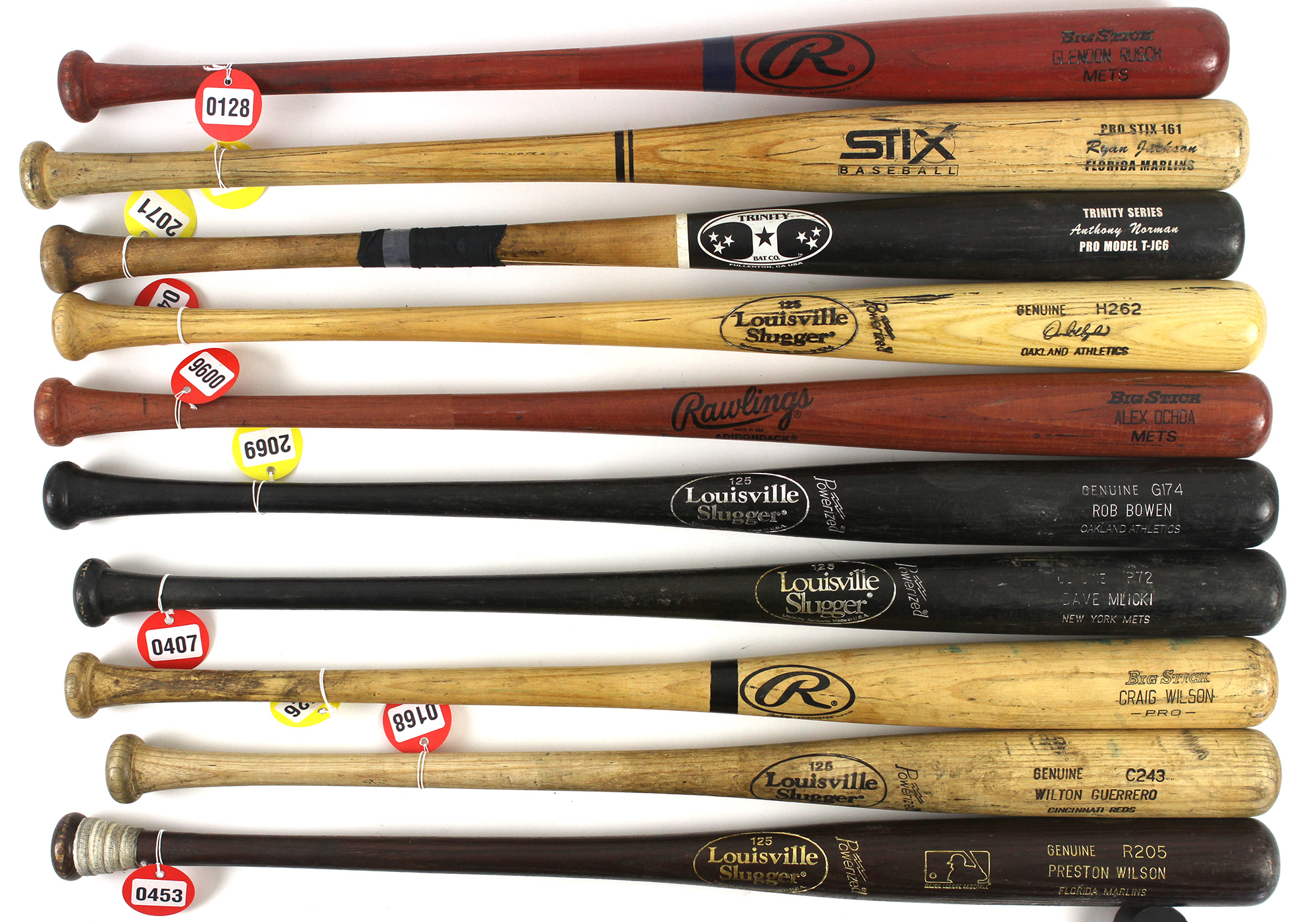 Lot Detail - 1993-2009 Professional Model Game Used Bat Collection ...