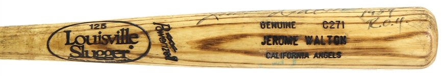1993 Jerome Walton California Angels Signed Louisville Slugger Professional Model Game Used Bat (MEARS LOA/JSA) 