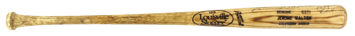 1993 Jerome Walton California Angels Signed Louisville Slugger Professional Model Game Used Bat (MEARS LOA/JSA) 