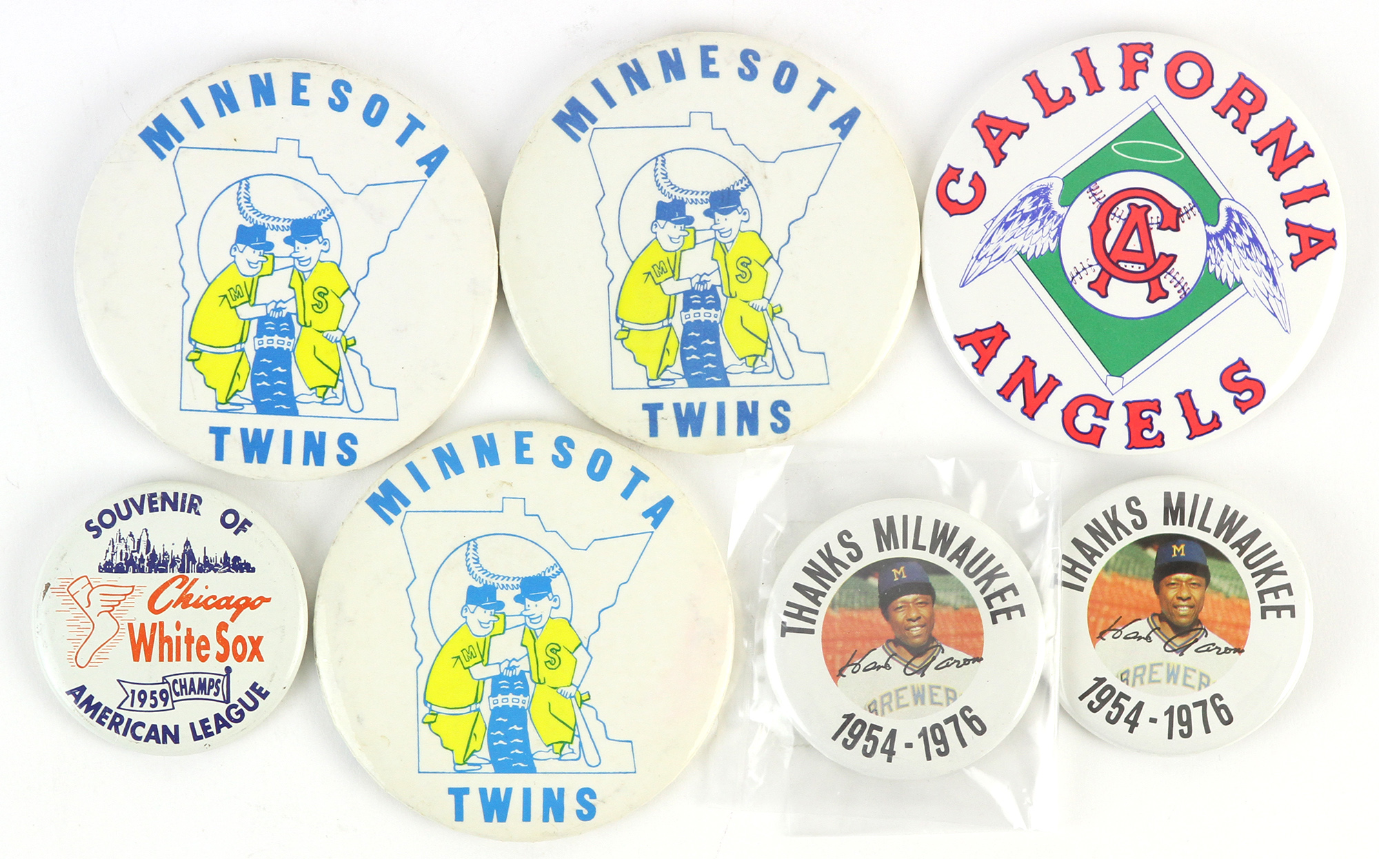 Lot Detail - 1950s-1960s Twins / Braves / Angels Pinback Buttons (Lot of 7)