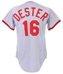 1981 Ron Oester Cincinnati Reds Game Worn Road Jersey (MEARS LOA)
