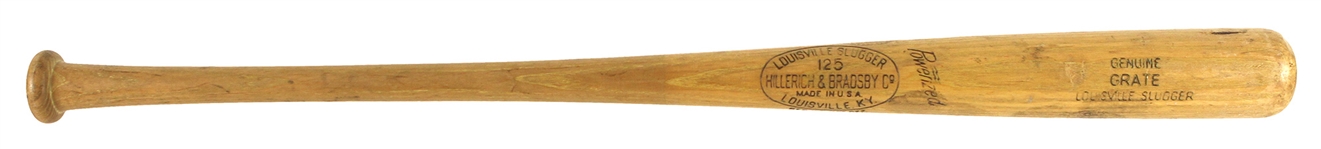 1950-57 Don Grate Minor Leagues H&B Louisville Slugger Professional Model Game Used Bat (MEARS LOA)