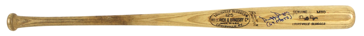 1977-79 Duffy Dyer Pirates/Expos Signed & Inscribed 69 Mets H&B Louisville Slugger Professional Model Game Used Bat (MEARS LOA/JSA)