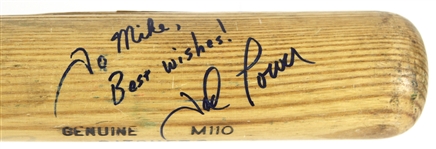 1983-85 Ted Power Cincinnati Reds Signed Louisville Slugger Professional Model Game Used Bat (MEARS LOA/JSA)