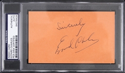 1940s-1950s Ezzard Charles Signed 3"x 5" Index Card (PSA/DNA Slabbed)