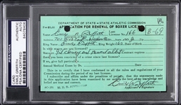 1958-1977 Emile Griffith Signed Boxing License Renewal (PSA/DNA Slabbed)