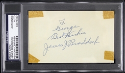 1935-1937 James Braddock Signed 3"x 5" Index Card (PSA/DNA Slabbed)