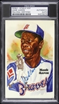 1983 Hank Aaron Milwaukee Braves Signed 3"x 5" Postcard (PSA/DNA Slabbed)