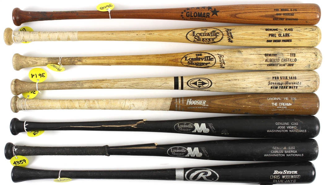 1983-2013 Professional Model Game Used Bat Collection - Lot of 22 w/ Johnny Ray, Carlos Baerga, Jose Vidro, Jermaine Dye, Mike Lansing & More (MEARS LOA)