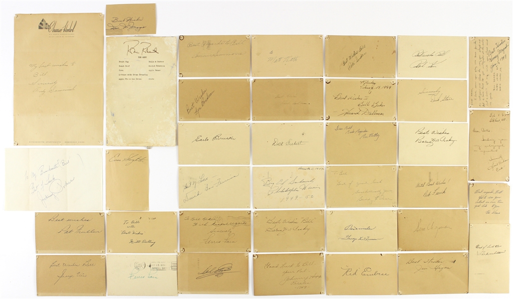 1940s-1960s Signed Postcards, Index Cards, and Photo Cards Including Andy Pafko, Bob Elliott, Ron Northey, and more (Lot of 75+)(JSA)