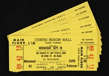 1972 Muhammad Ali vs. Floyd Patterson Curtis Hixon Hall Tickets (Lot of 9)