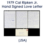 1979 Cal Ripken Jr Baltimore Orioles Signed Love Letter (JSA)