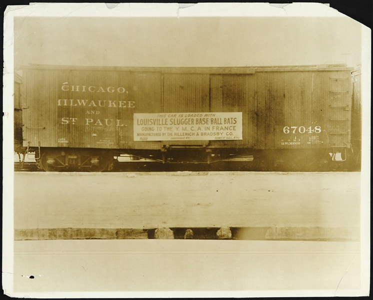 1920s-1930s Culver Pictures Inc. "Carload of baseball bats for Y.M.C.A. centers in France"