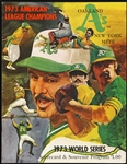 1973 Oakland As vs New York Mets World Series Scorecard and Souvenir Program 