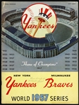 1957 New York Yankees vs Milwaukee Braves World Series Official Program 