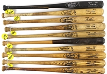 1981-2005 Professional Model Game Used Bat Collection - Lot of 10 w/ Mel Hall, Gary Gaetti, Roy Smalley, Jerry Hairston & More (MEARS LOA)