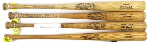 1973-80 Professional Model Game Used Bat Collection - Lot of 4 w/ Fred Kendall, Tony Scott, Vic Harris & Luis Gomez (MEARS LOA)