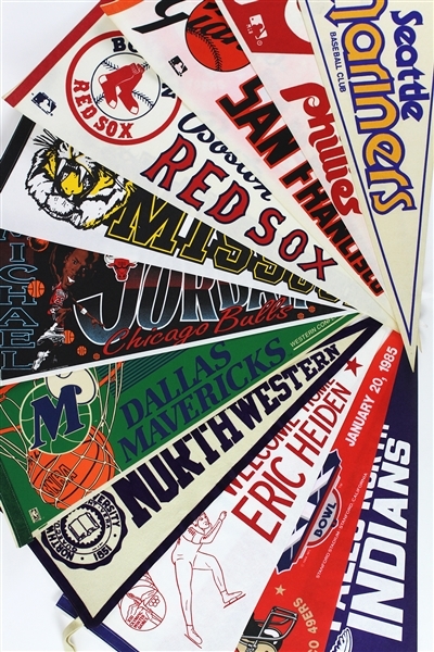 1980s-1990s Baseball and Basketball Pennants (Lot of 240)