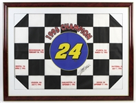 1995 Jeff Gordon NASCAR Signed 30"x 41" Framed Champion Flag 