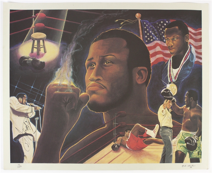 1990 Joe Frazier Signed 24"x 28" Prints by Art Venti (JSA)