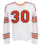 1940s-50s White/Orange/Navy #30 Game Worn Football Jersey (MEARS LOA) 