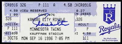 1996 Paul Molitor Minnesota Twins Signed Ticket (JSA)
