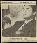 1981 Muhammad Ali Signed 7"x 8" Newspaper Photo (JSA)