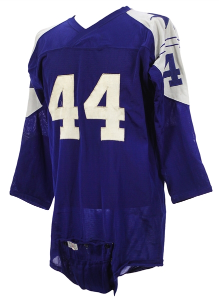 1950s-60s Blue Durene #44 Game Worn Football Jersey (MEARS LOA)