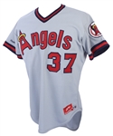1987 Donnie Moore California Angels Game Worn Road Jersey (MEARS LOA)