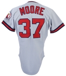 1987 Donnie Moore California Angels Game Worn Road Jersey (MEARS LOA)
