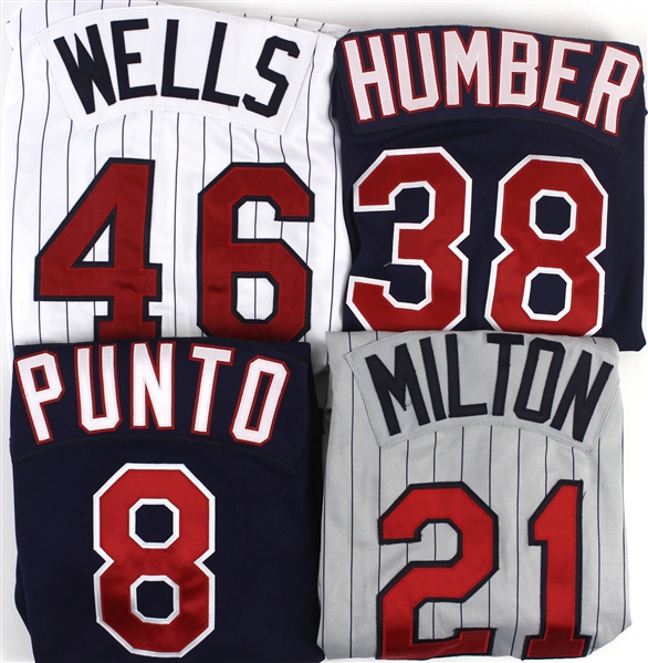 2002-2008 Game Worn and Team Issued Jerseys Including Eric Milton Minnesota Twins, Autographed Jon Rauch Arizona Diamondbacks, Nick Punto Minnesota Twins, and More (Lot of 7)(MEARS LOA/JSA)